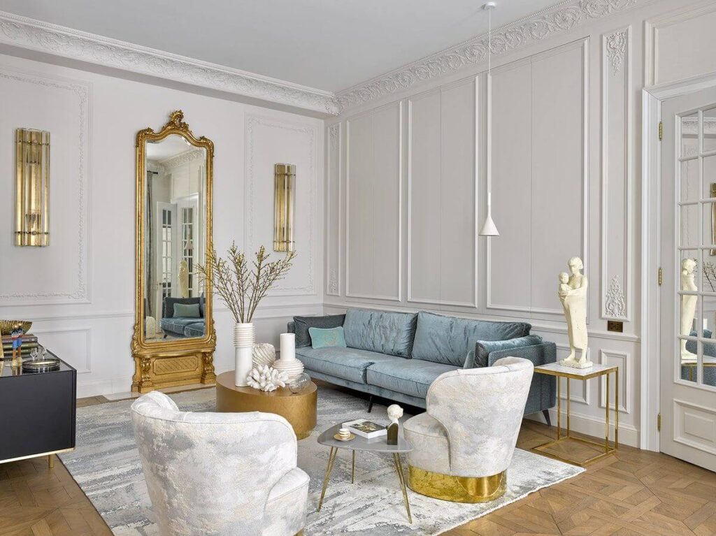 роскошная в парижском стиле гостиная
