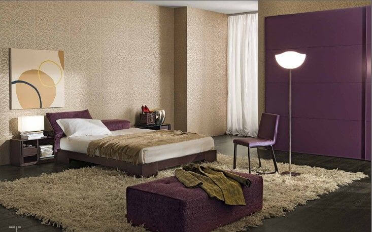 итальянская пурпурная спальня