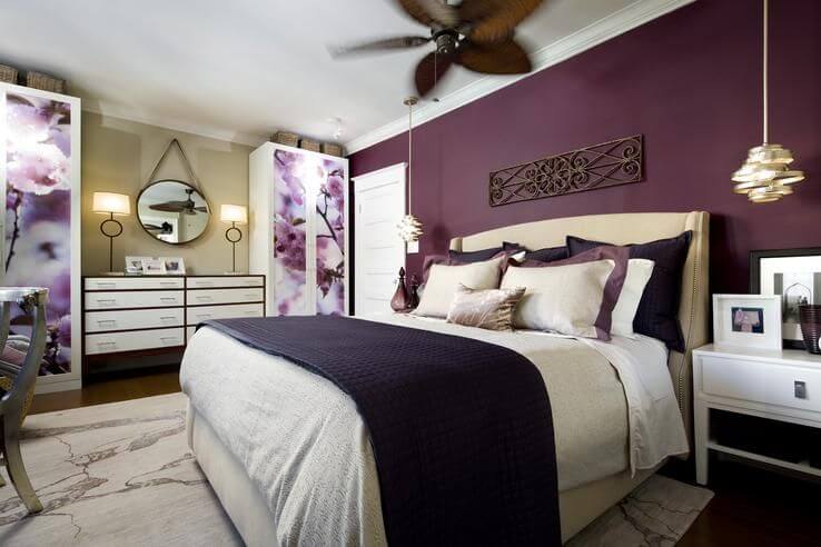 благородная пурпурная спальня