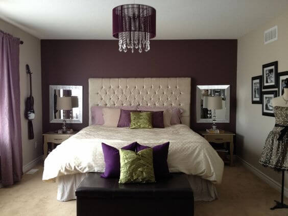 элегантная пурпурная спальня