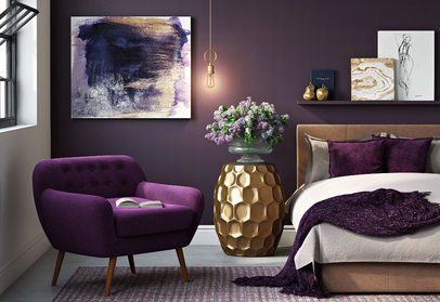 убранство пурпурной спальни