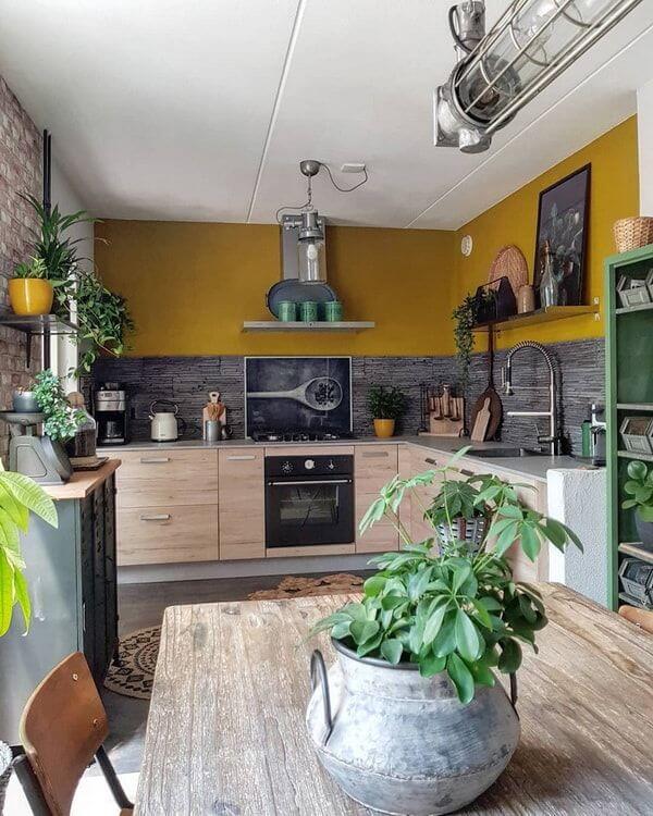 голландская в цвете охра кухня