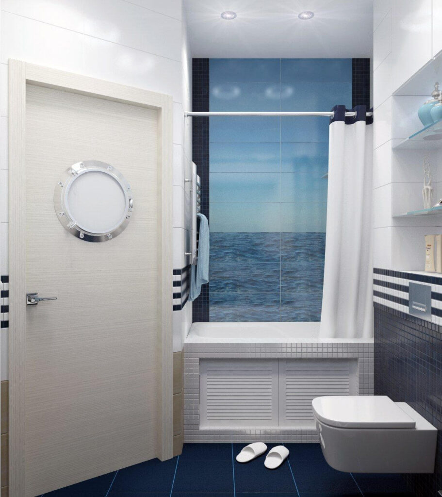 современная ванная в морском стиле