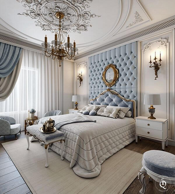 изысканная в стиле рококо спальня