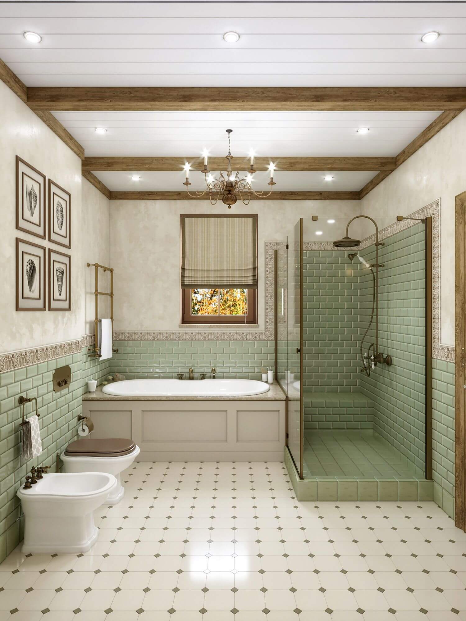 роскошная в английском стиле ванная комната