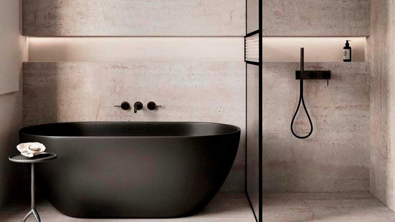 эффектная в стиле минимализм ванная комната