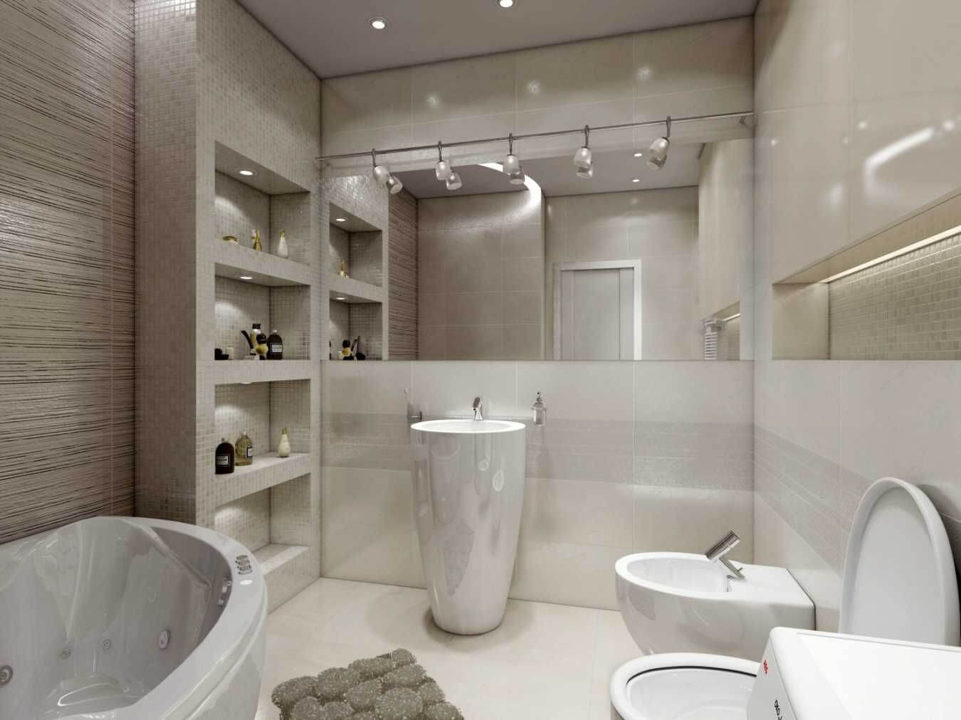 роскошная в стиле хай-тек ванная комната