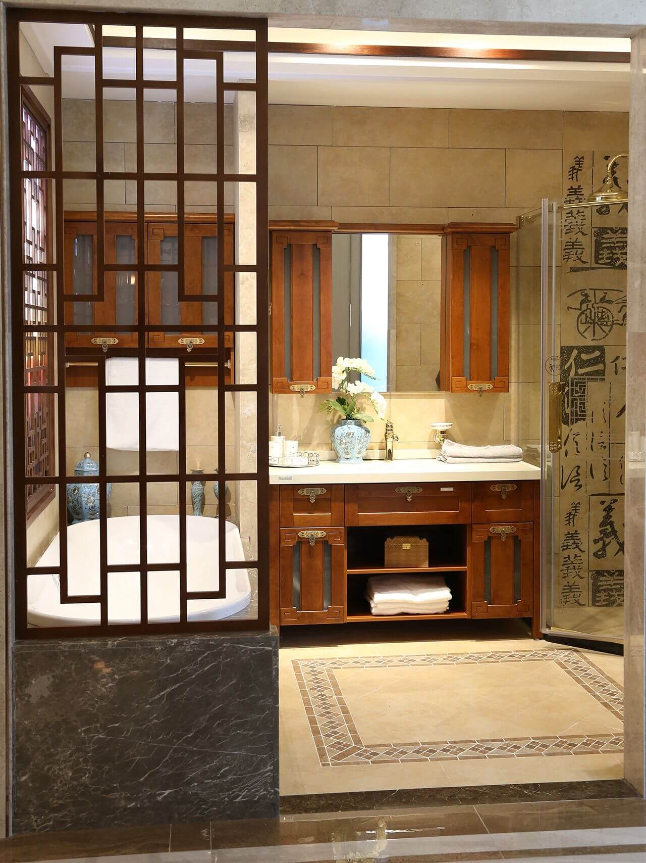 пленительная в китайском стиле ванная комната