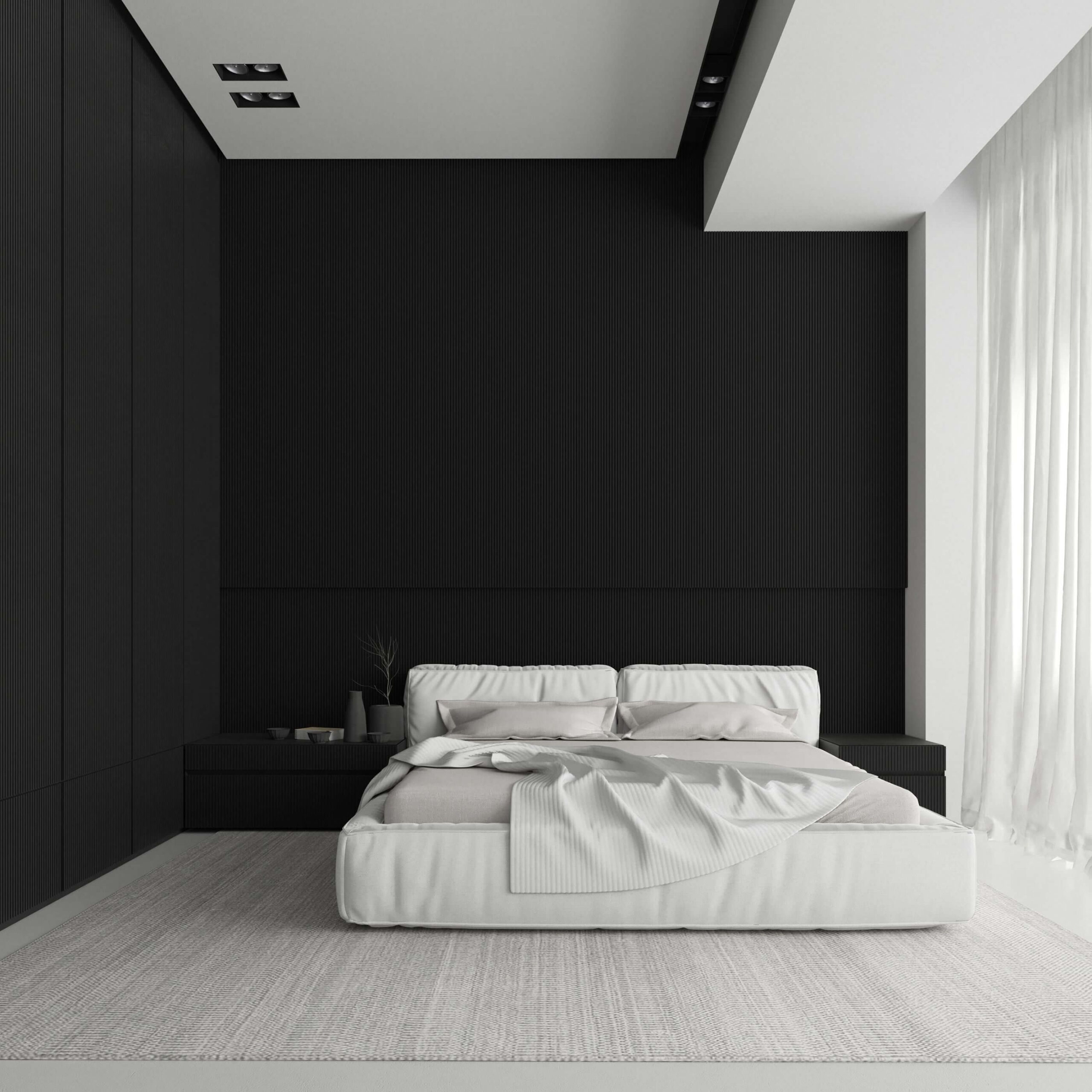 роскошная черная спальня