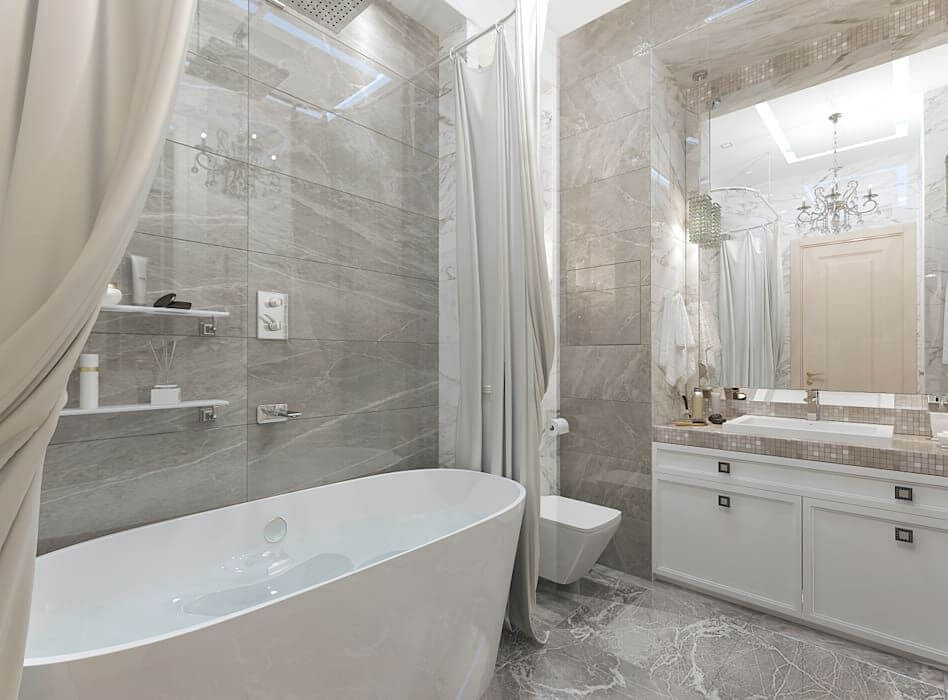 в классическом стиле ванная комната изысканная