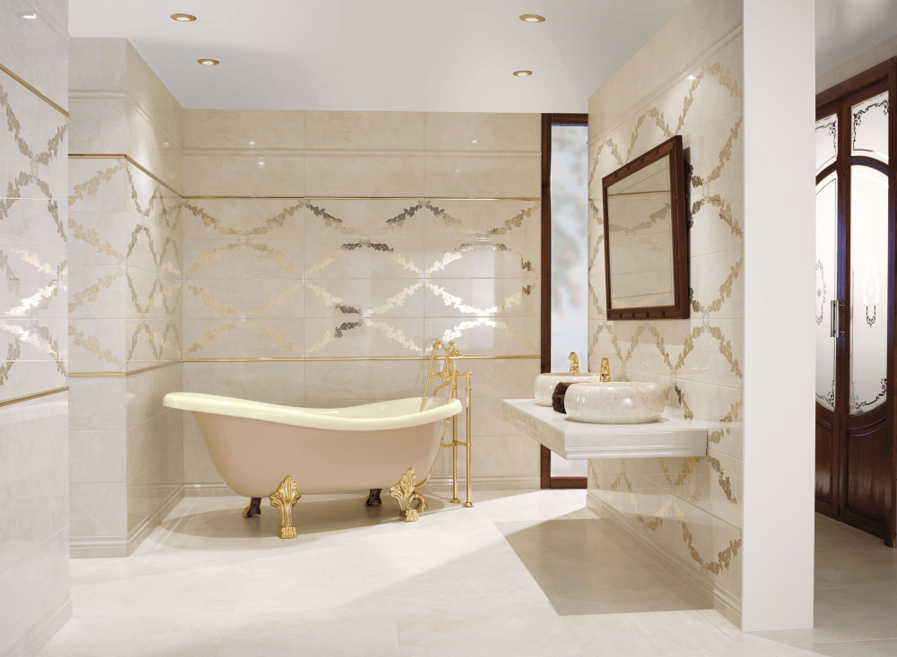изящная в классическом стиле ванная комната