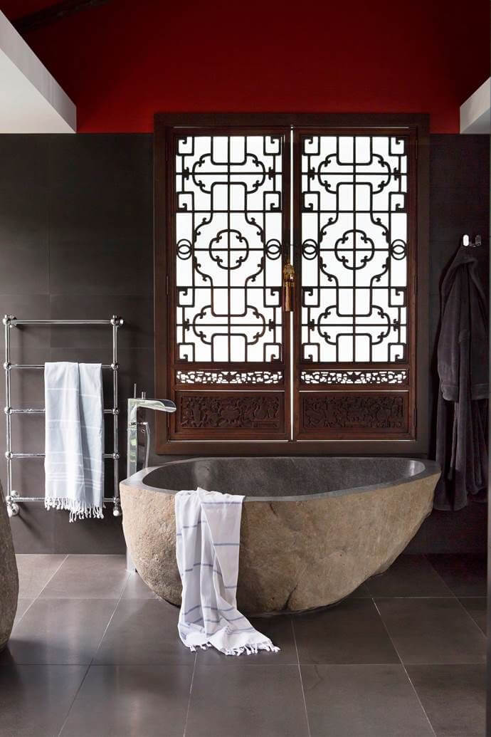 бесподобная в китайском стиле ванная комната
