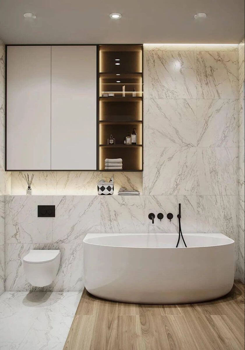 классическая в стиле модерн ванная комната