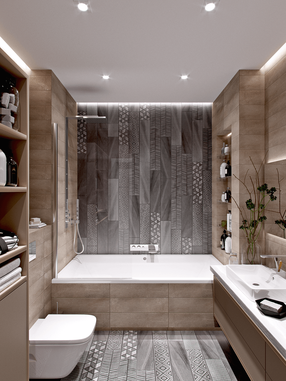 изысканная в стиле модерн ванная комната