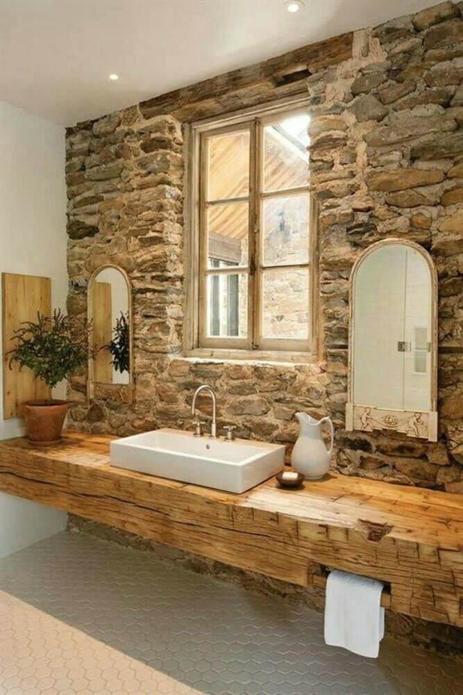 очаровательная в стиле рустик ванная комната