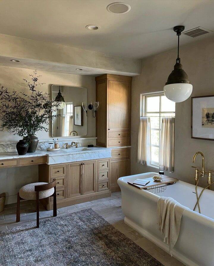 превосходная в стиле рустик ванная комната