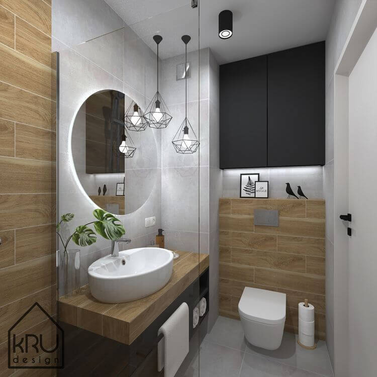 элегантная в стиле хай-тек ванная комната