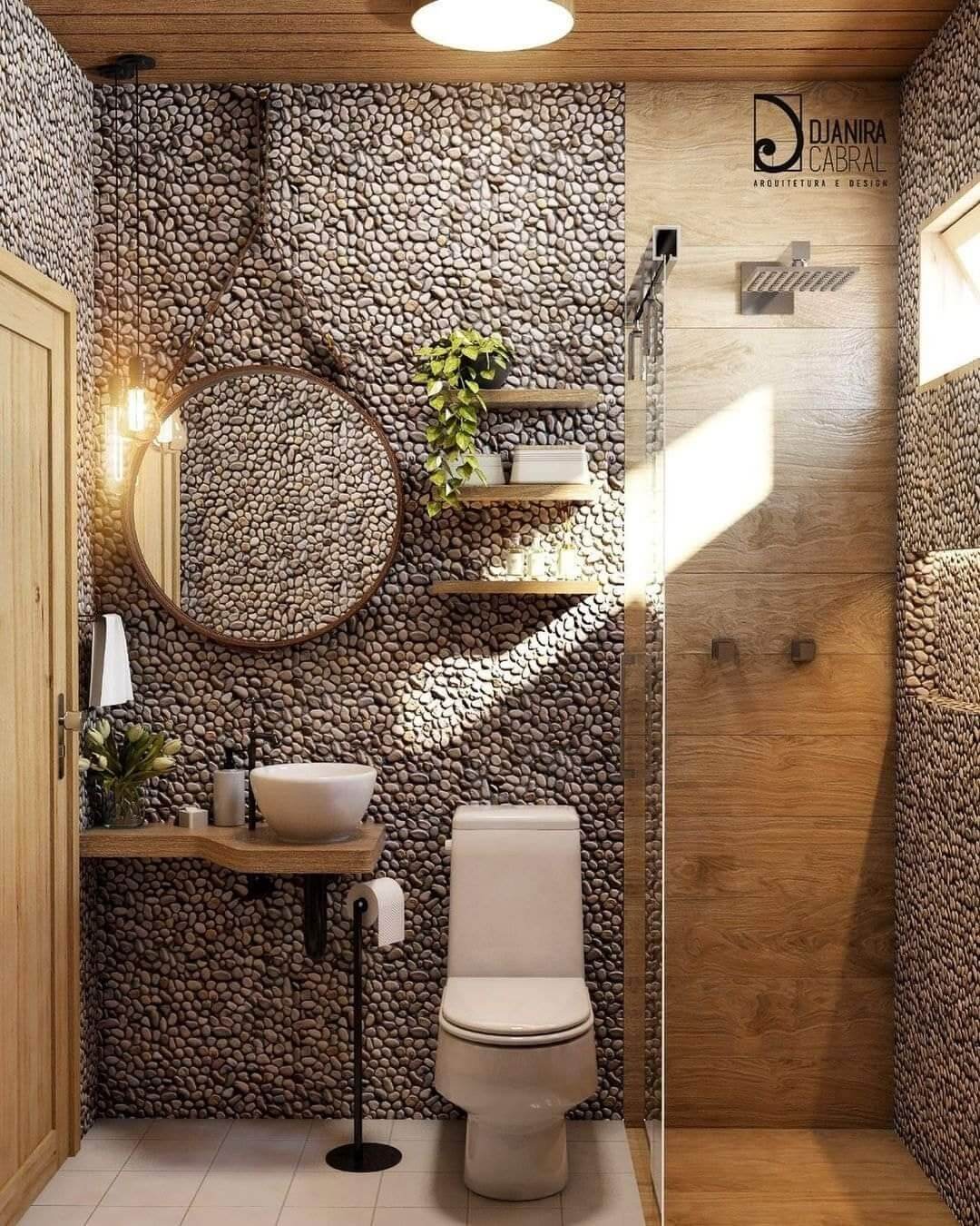 эффектная в эко-стиле ванная комната