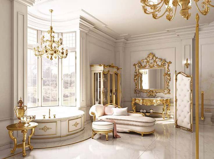 изящная в стиле барокко ванная комната