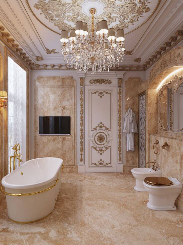 элегантная в стиле барокко ванная комната