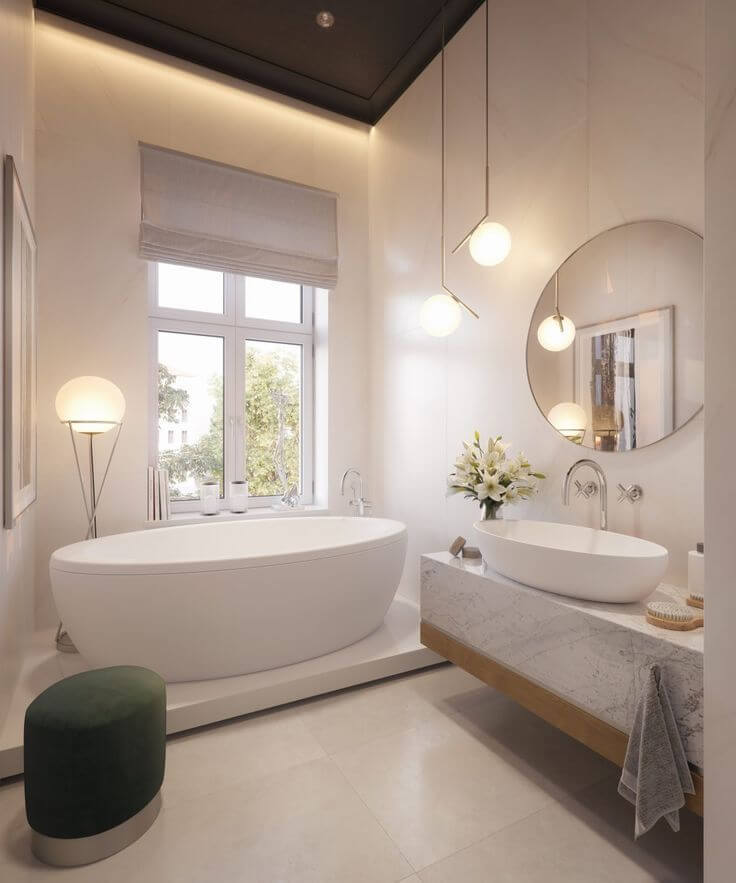 классическая в стиле контемпорари ванная комната