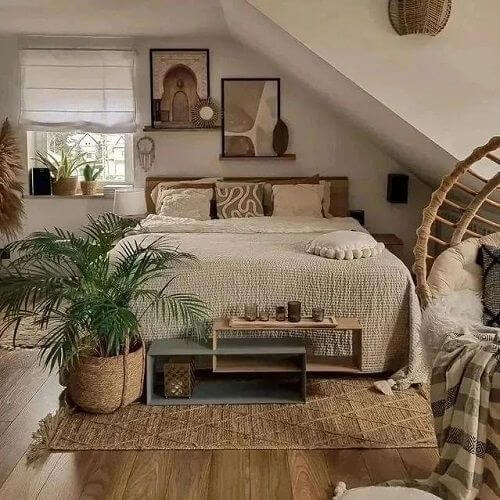 современная в стиле рустик спальня