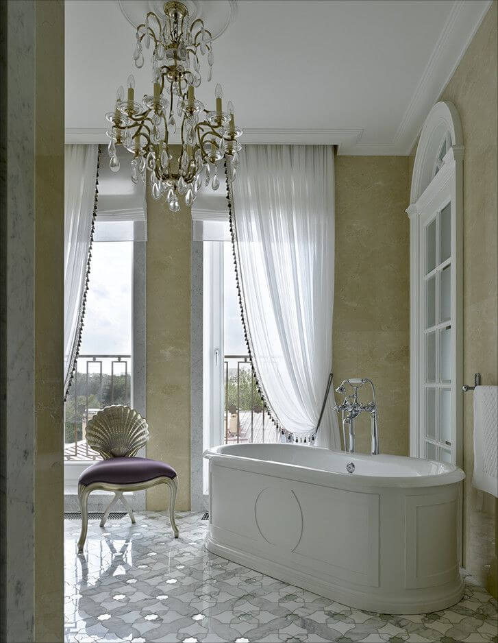 в стиле барокко ванная комната очаровательная