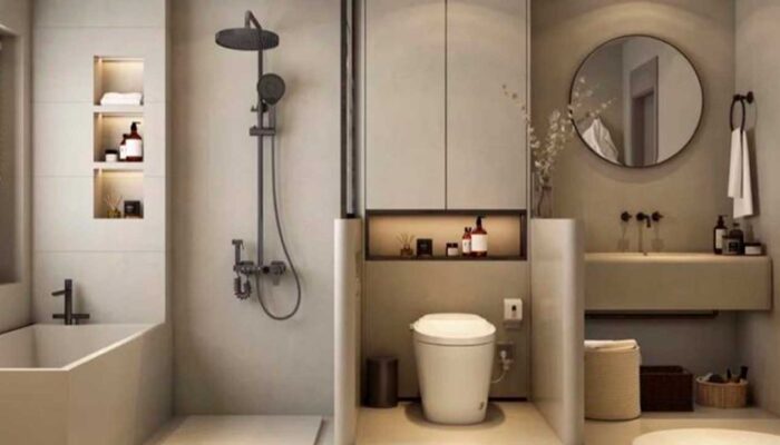 современная в стиле контемпорари ванная комната