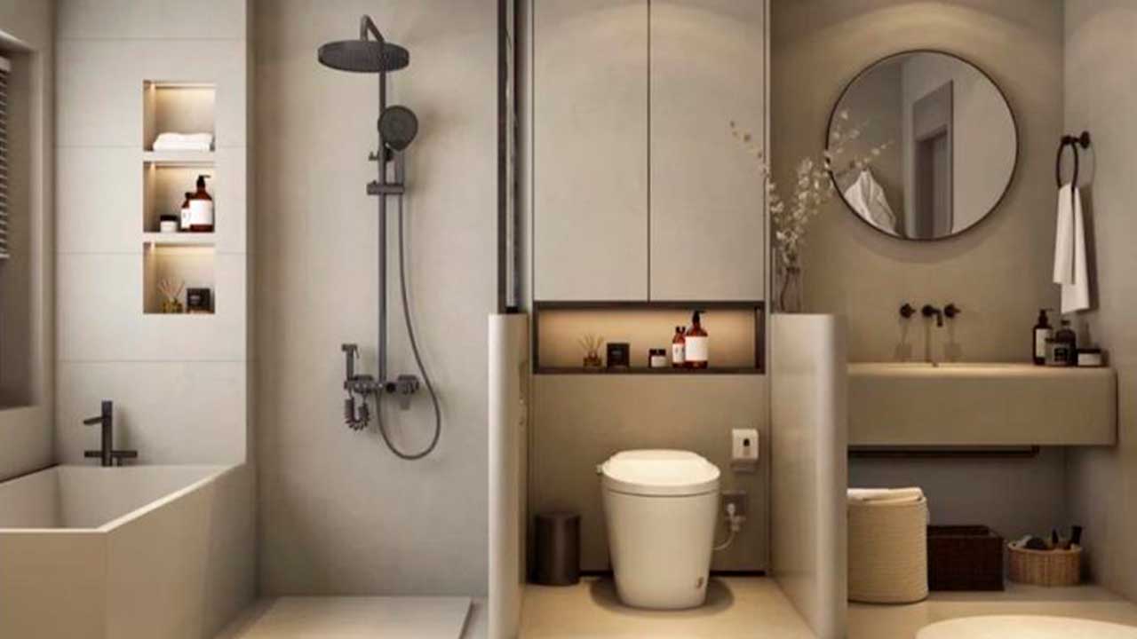 современная в стиле контемпорари ванная комната