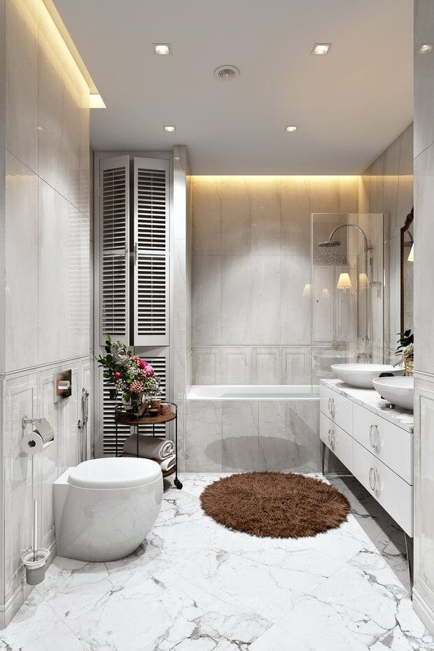классическая в стиле неоклассика ванная комната