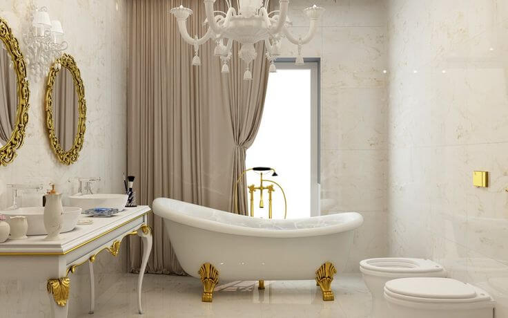 в стиле барокко ванная комната изысканная