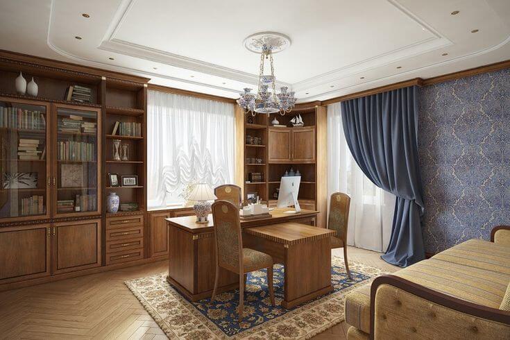уютный кабинет в классическом стиле