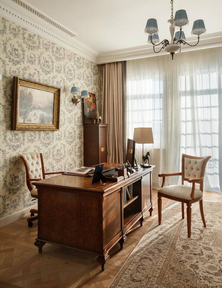 симпатичный кабинет в классическом стиле