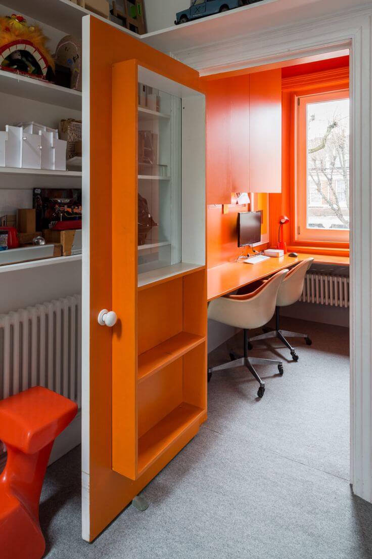 приятный оранжевый кабинет