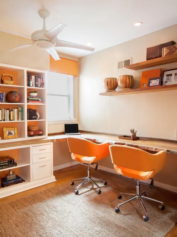 яркий оранжевый кабинет