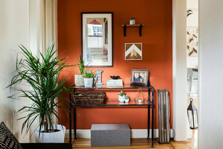оранжевый кабинет в квартире
