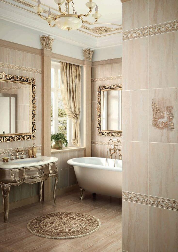 изящная в стиле рококо ванная комната