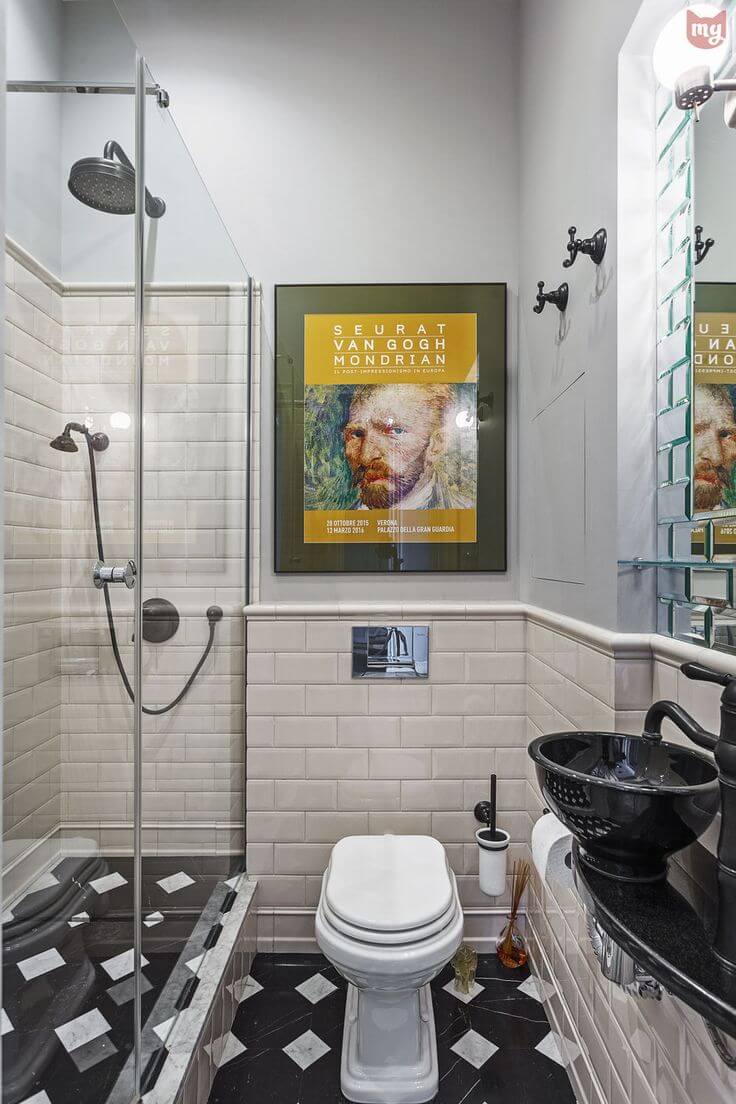 современная в стиле эклектика ванная комната