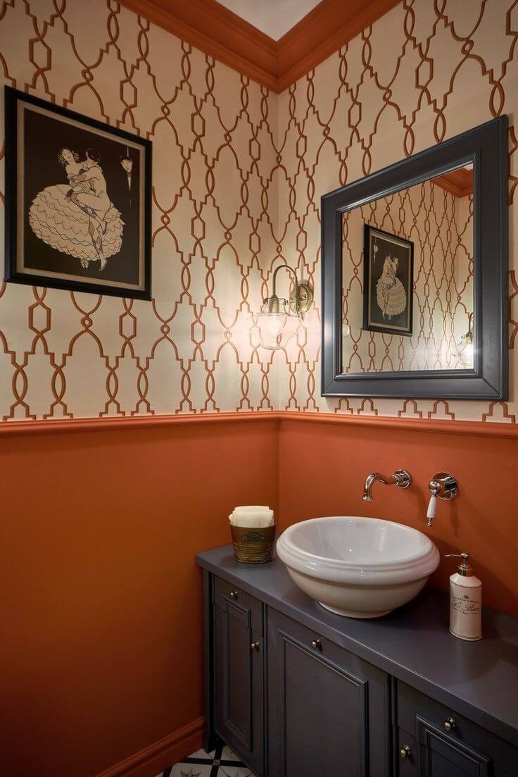 роскошная в стиле эклектика ванная комната