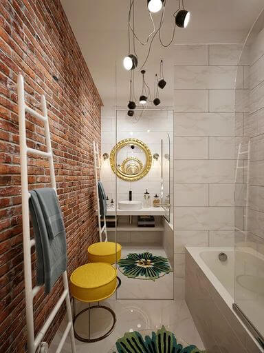 роскошная в стиле эклектика ванная комната